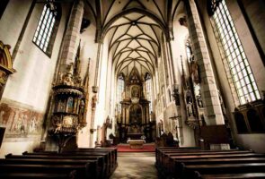 Baroque altar of Český Krumlov st. Vitus church